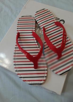 Пляжные шлепанцы  вьетнамки в полоску