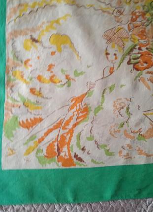 Интересный шелковый платок-картина в актуальной цветовой гамме2 фото