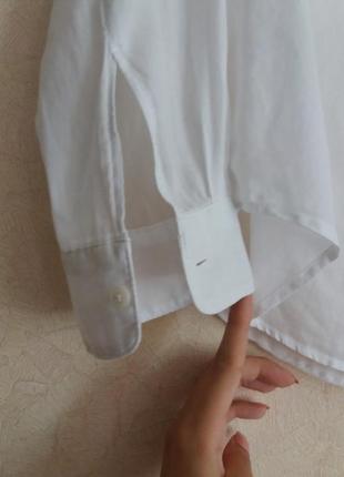 H&m, белая хлопковая рубашка, рубашка с длинным рукавом, 100% хлопок3 фото