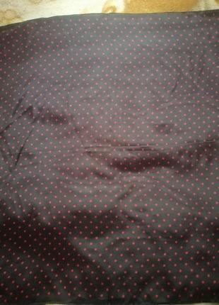 Шёлковый платок в горошек, шов роуль.4 фото