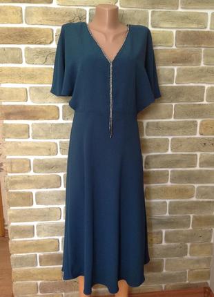Нове ошатне плаття гарного смарагдового кольору з прикрасою розмір 14