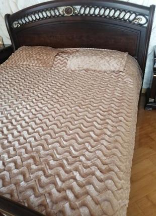 Комплект покривало 230*220+2 наволочка 50*70, бежевий, пісочний