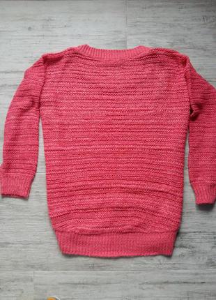 Розовый свитер othersize крупной вязки2 фото