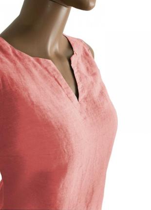 Летняя блуза, блузка, рубашка женская новая льняная, лён (льняная одежда)