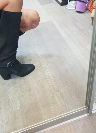 Кожаные высокие сапожки на устойчивом каблуке aldo 41р.3 фото