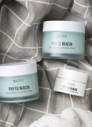 Nacific phyto niacin whitening sleeping mask яскрава нічна маска з ніацинамідом