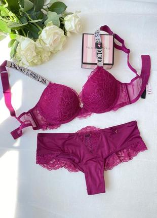 Мереживний ліф бюст бра фуксія зі стразами 70в,75в,75с,85в від victoria's secret victoria's secret виктория сикрет