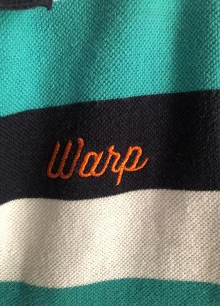 Яркая хлопковая в полоску футболка поло warp3 фото