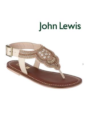 Очень красивые кожаные сандалии от john lewis с камнями р.2 (33-34)