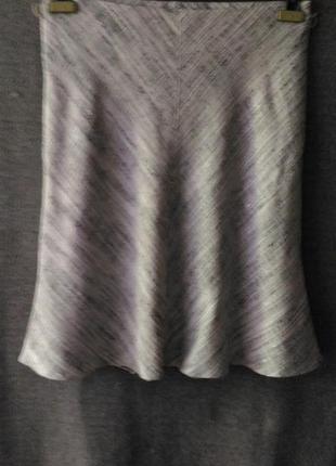 Легкая  юбка   (вискоза+лен)  на резинке с подкладкой   marks & spencer