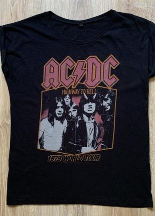 Чоловіча бавовняна футболка з принтом ac dc