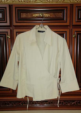Рубашка коттон свободная бежевая женская