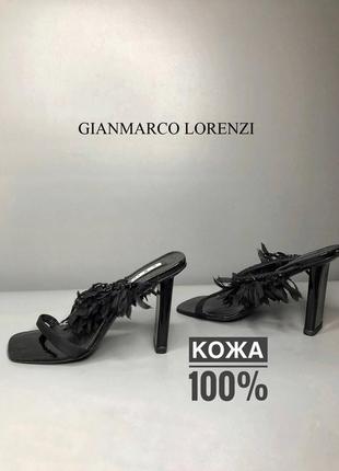 Gianmarco lorenzi rundgolz мюли на высоком каблуке босоножки дизайнерские квадратный носок мыс2 фото