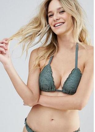 Кружевной купальник asos цвет зелёный хаки размер s/xs