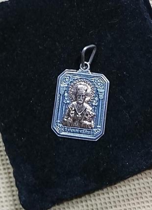 Підвіс ікона микола чудотворець , срібло з золотом, persian1 фото