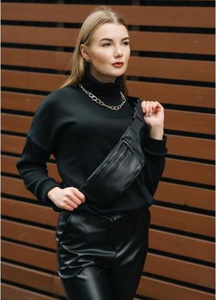 Кожа! бомбовская сумка бананка на пояс кожа через плечо. стильная сумка. красивая сумка