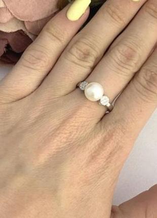 Серебряное кольцо с жемчугом