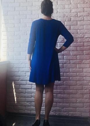 Мягкое синее платье 👗3 фото