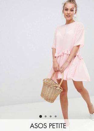 Летнее пудровое платье asos petite xs1 фото