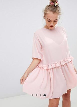 Летнее пудровое платье asos petite xs2 фото