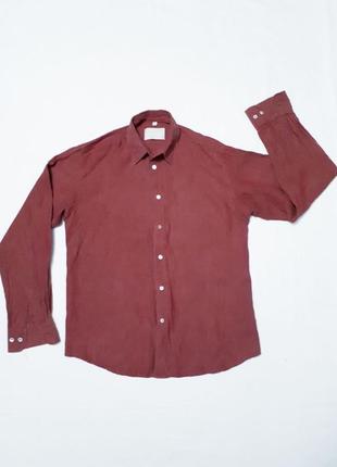 Лляна сорочка теракотового кольору р s льон 100%