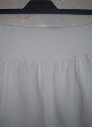 Белая льняная юбка, италия 46 р. m лен5 фото