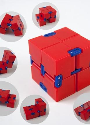 Кубик головоломка антистресс infinity cube красный с синим1 фото