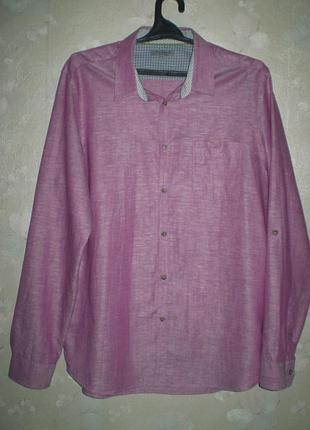 Сорочка чоловіча ted baker l 48р. напівлляна льон з бавовною