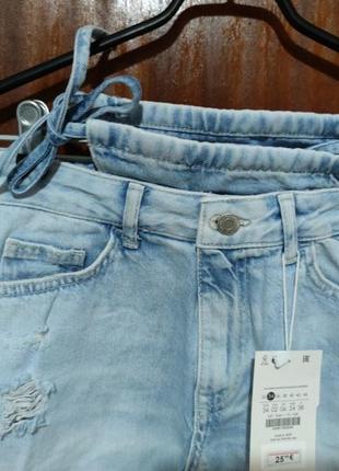 Круті джинсові шорти з акцентом на талію bershka5 фото