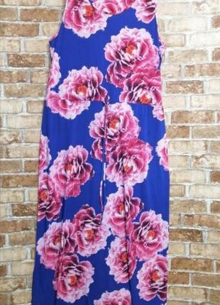 Длинное платье сарафан с цветочным принтом1 фото