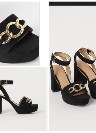 Чорні ,дуже стійкі й комфортні босоніжки h&m