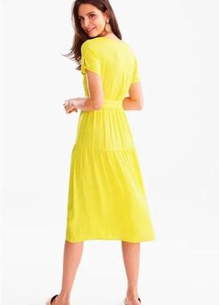 Ярусное платье миди ярко-желтого цвета c&a yessika fit&flare размер eur 34/363 фото
