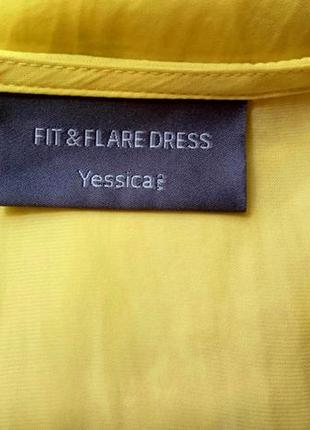 Ярусное платье миди ярко-желтого цвета c&a yessika fit&flare размер eur 34/365 фото