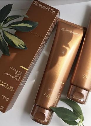 Сонцезахисне молочко для тіла spf 30+ - academie bronzecran body sunscreen milk high protection 150ml