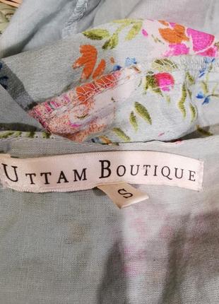 Шелковое натуральное платье шелк мини короткое с рюшами вышивка бисер пайетки uttam boutique8 фото