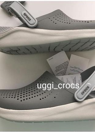 Crocs literide grey крокс шлепки лайтрайд серые кроксы сабо