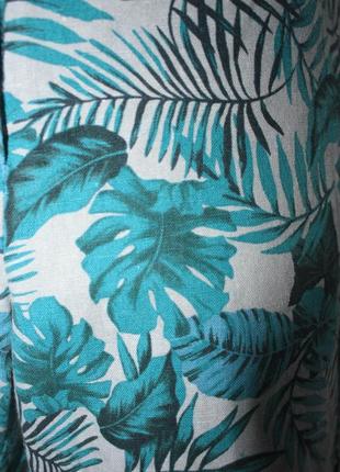 Стильные натуральные шорты в тропический принт3 фото