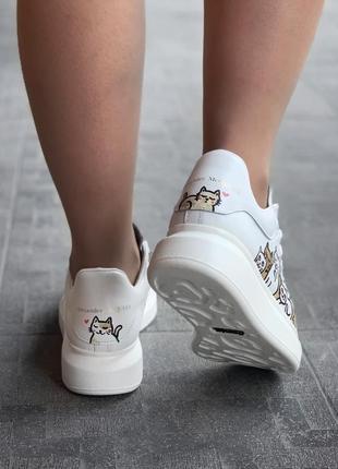 Alexander mcqueen white/cat кроссовки александр маккуин наложенный платёж купить2 фото