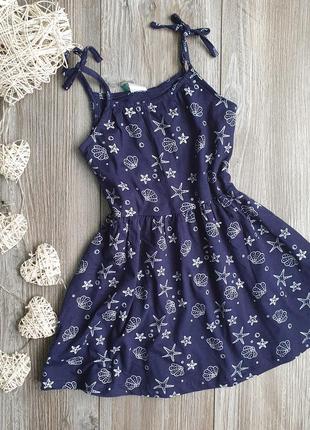 Сарафан платье с морским принтом новый organic coton pepco 4-5л 110р