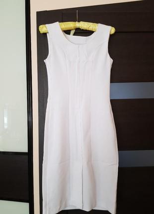 Белое летнее платье футляр2 фото