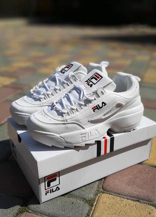 Женские кроссовки fila disruptor 2 белые с синим8 фото