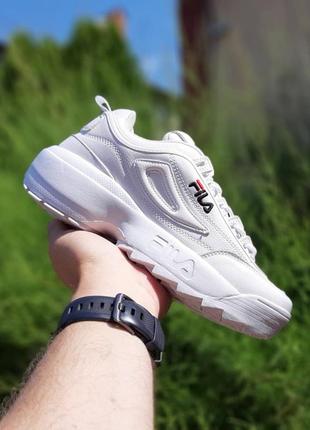 Женские кроссовки fila disruptor 2 белые с синим3 фото