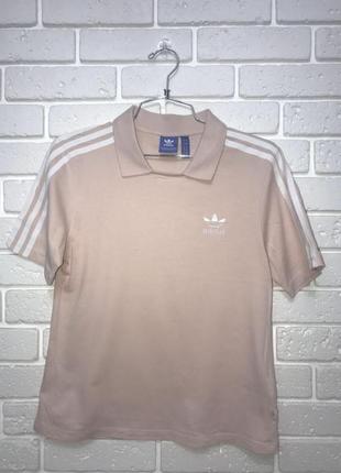 Новая футболка поло adidas originals three stripe polo neck t-shirt5 фото
