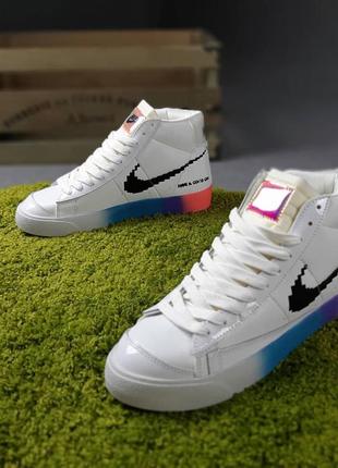 Женские кроссовки nike blazer have a good game белые цветные неоновые вставки1 фото