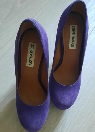 Замшевые фиолетовые туфли2 фото