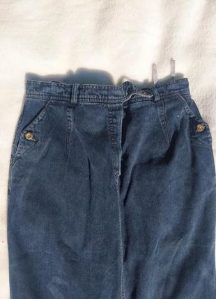 Джинсова спідниця міді, матрвий ефект/  джинсовая юбка