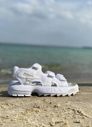 Женские белые сандали фила🆕fila disruptor sandal white🆕легкая обувь на пляж