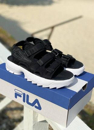 Женские черно-белые сандали фила🆕fila disruptor sandal white🆕легкая обувь на пляж7 фото