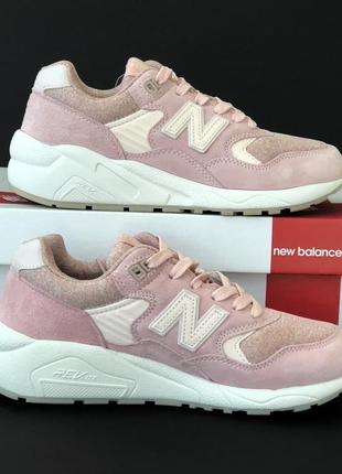 Жіночі кросівки нью баланс🆕new balance 580🆕шикарні кросівки рожеві з білим5 фото