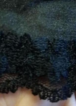 Новий чорний нейлоновий під'юпник нижня спідниця з мереживом3 фото